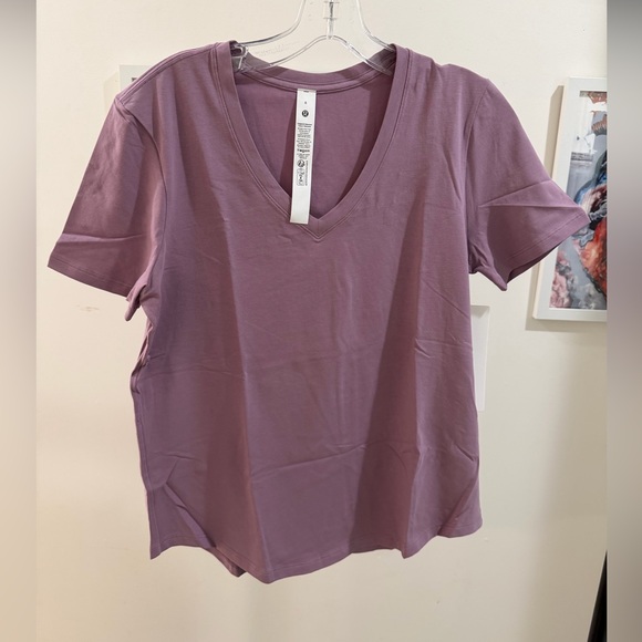 lululemon athletica Tops - lululemon athletica Purple V-Neck Short Sleeve Top